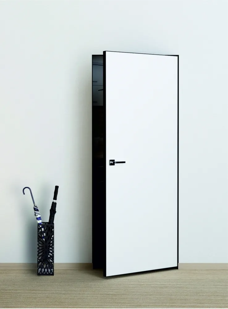 Фото Межкомнатная дверь PХ-0 Invisible кромка AL черная с 4-х сторон белый грунт